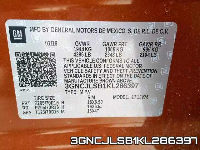 3GNCJLSB1KL286397 фото 2