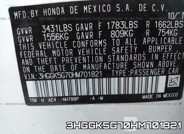 3HGGK5G70HM701821 фото 9