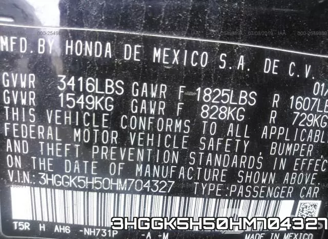 3HGGK5H50HM704327 фото 10