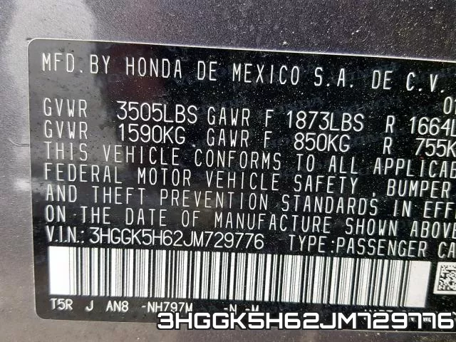 3HGGK5H62JM729776 фото 2