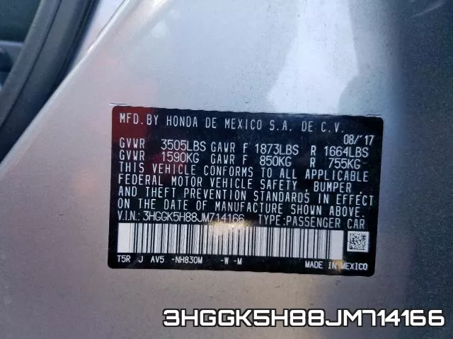 3HGGK5H88JM714166 фото 2