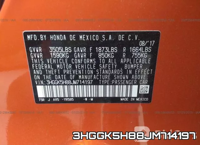 3HGGK5H88JM714197 фото 10