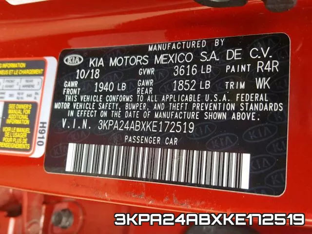 3KPA24ABXKE172519 фото 2