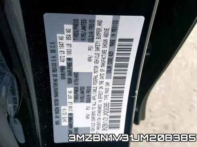 3MZBN1V31JM208385 фото 2