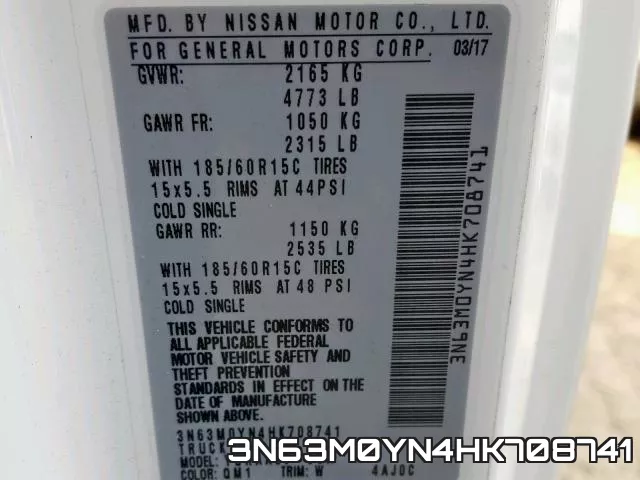3N63M0YN4HK708741 фото 2