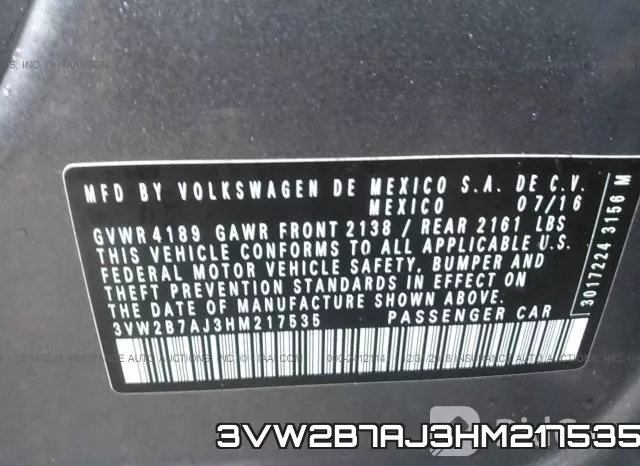 3VW2B7AJ3HM217535 фото 10