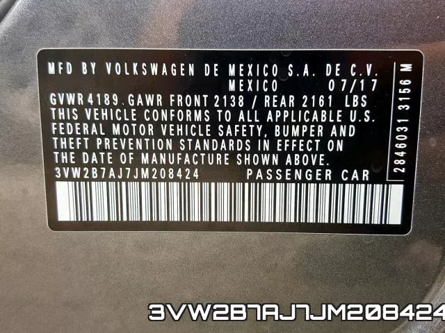 3VW2B7AJ7JM208424 фото 2