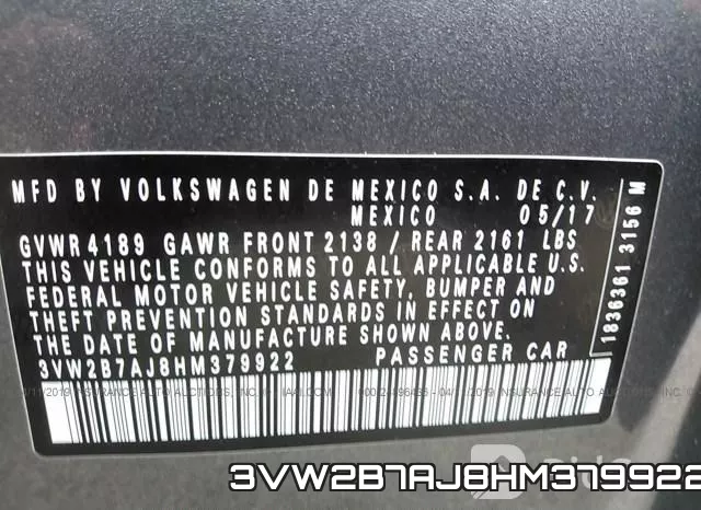 3VW2B7AJ8HM379922 фото 10