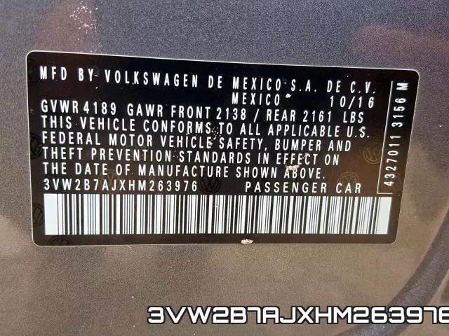 3VW2B7AJXHM263976 фото 2