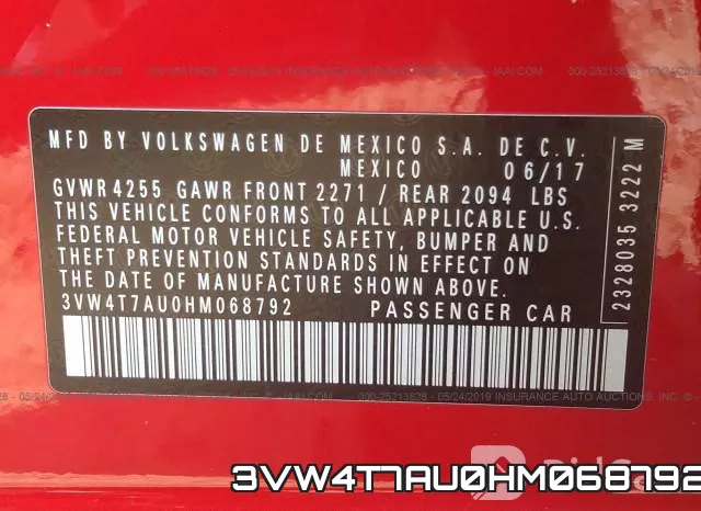 3VW4T7AU0HM068792 фото 10