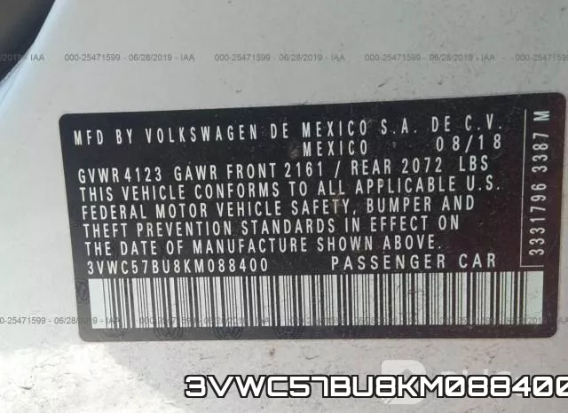 3VWC57BU8KM088400 фото 10