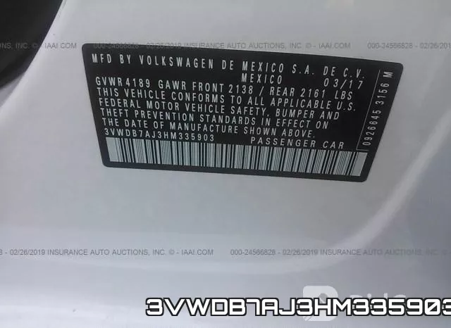 3VWDB7AJ3HM335903 фото 10
