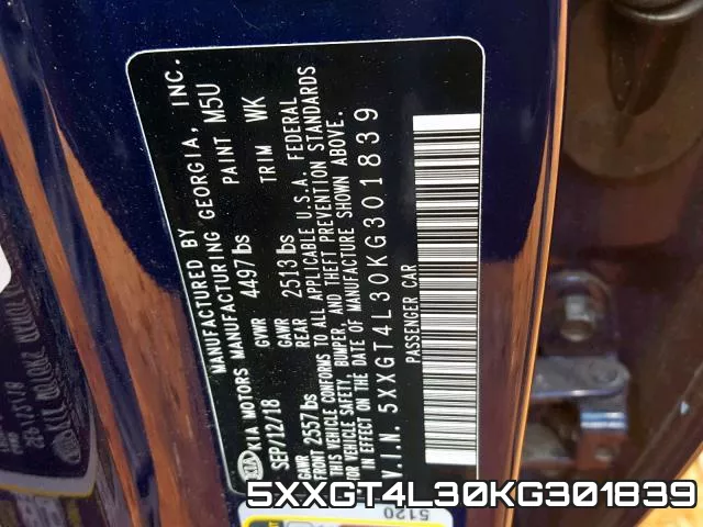 5XXGT4L30KG301839 фото 2
