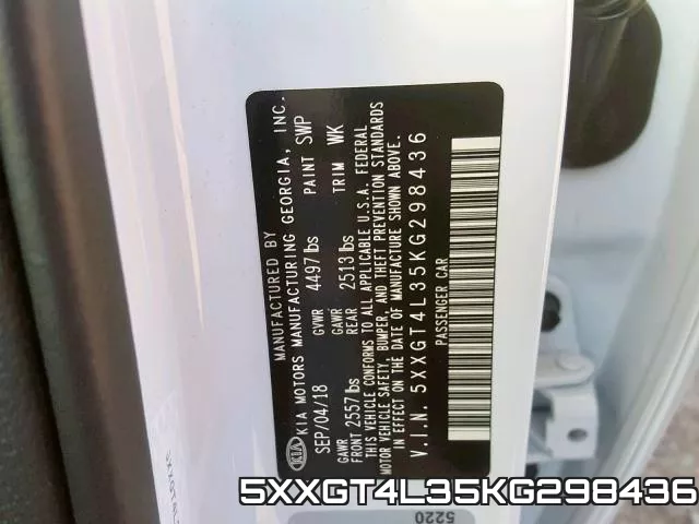5XXGT4L35KG298436 фото 2