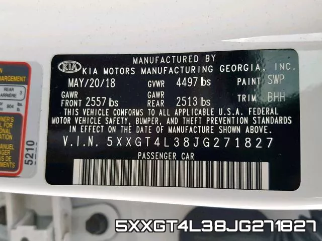 5XXGT4L38JG271827 фото 2