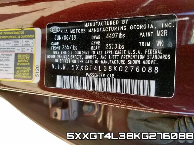 5XXGT4L38KG276088 фото 2