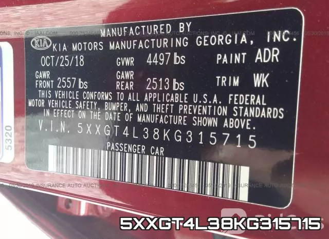 5XXGT4L38KG315715 фото 10