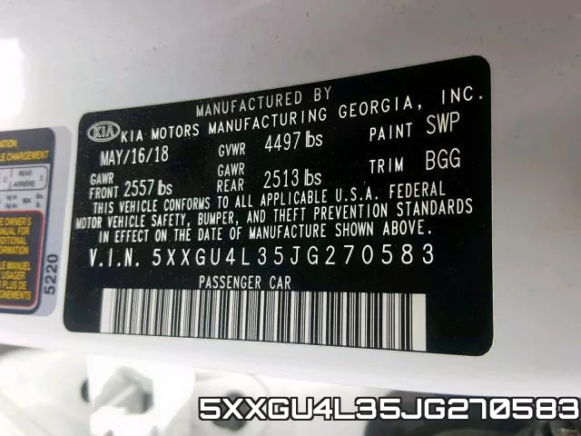 5XXGU4L35JG270583 фото 2