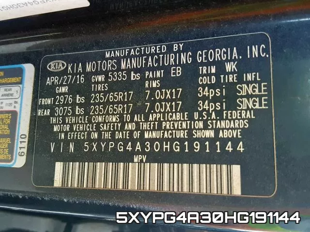 5XYPG4A30HG191144 фото 2