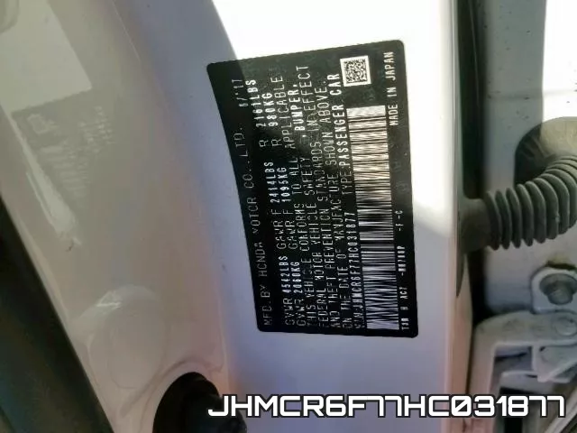 JHMCR6F77HC031877 фото 2