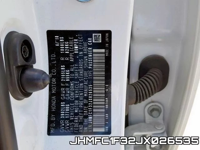 JHMFC1F32JX026535 фото 2