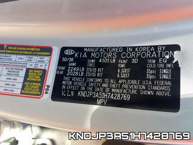 KNDJP3A51H7428769 фото 2
