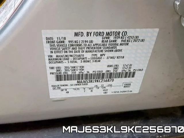 MAJ6S3KL9KC256870 фото 2