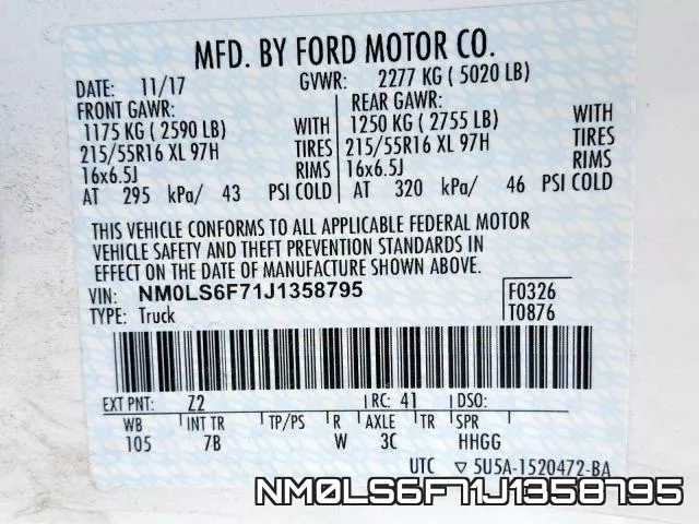 NM0LS6F71J1358795 фото 2