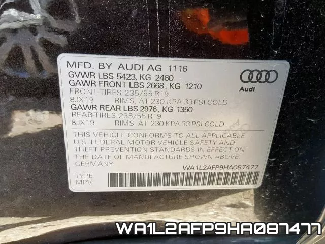 WA1L2AFP9HA087477 фото 2