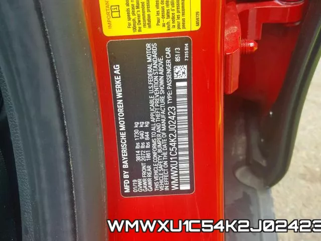 WMWXU1C54K2J02423 фото 2