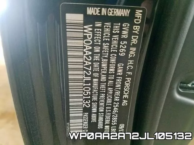WP0AA2A72JL105132 фото 2