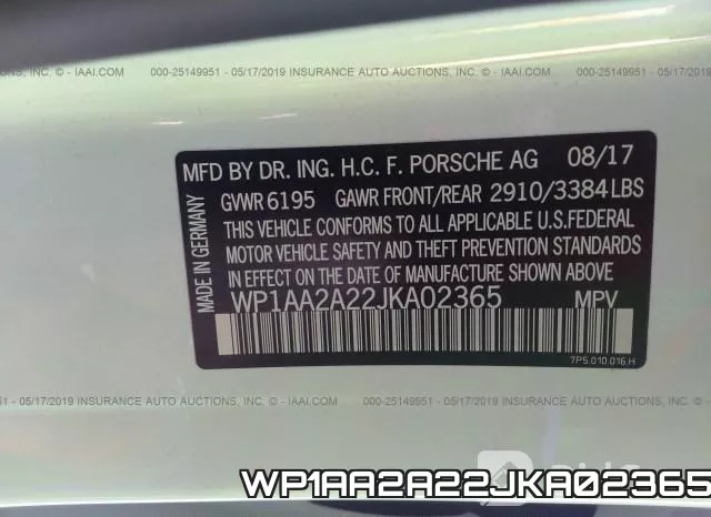WP1AA2A22JKA02365 фото 10
