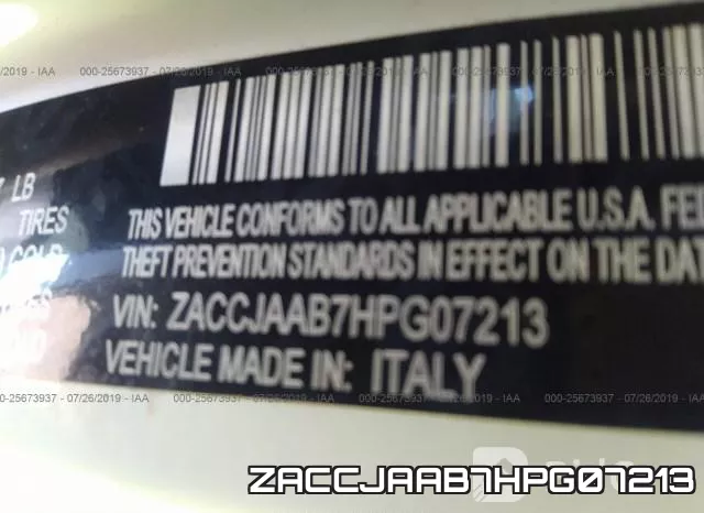 ZACCJAAB7HPG07213 фото 9