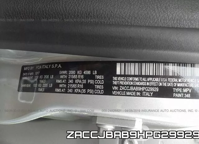 ZACCJBAB9HPG29929 фото 10