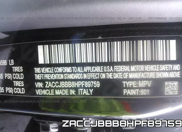 ZACCJBBB8HPF89759 фото 10