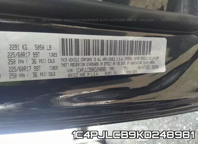 1C4PJLCB9KD248981 фото 10