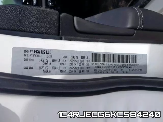 1C4RJECG6KC584240 фото 2