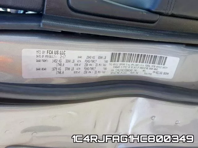 1C4RJFAG1HC800349 фото 2