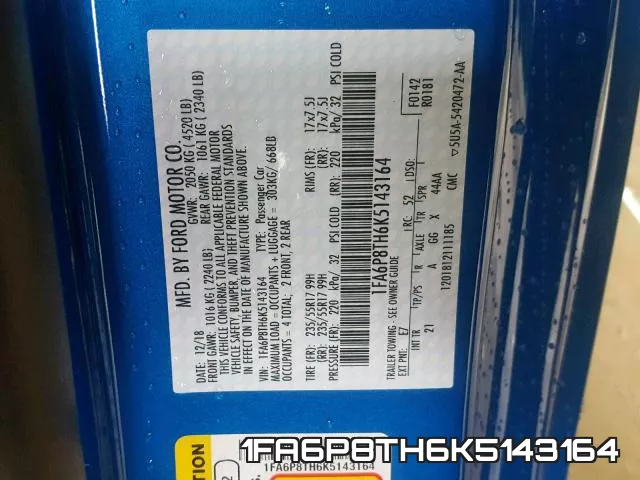 1FA6P8TH6K5143164 фото 2