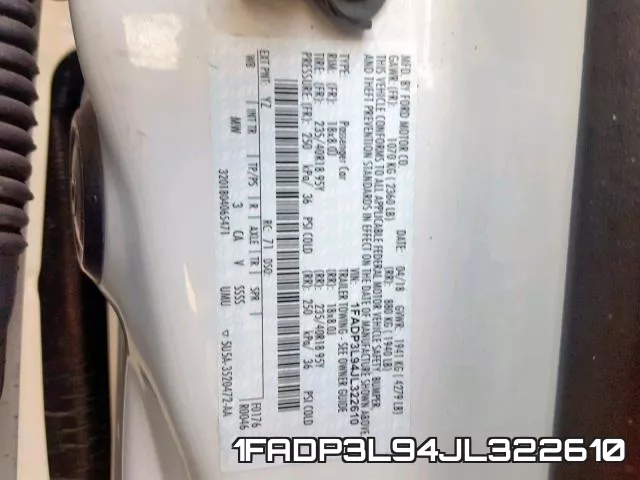 1FADP3L94JL322610 фото 2