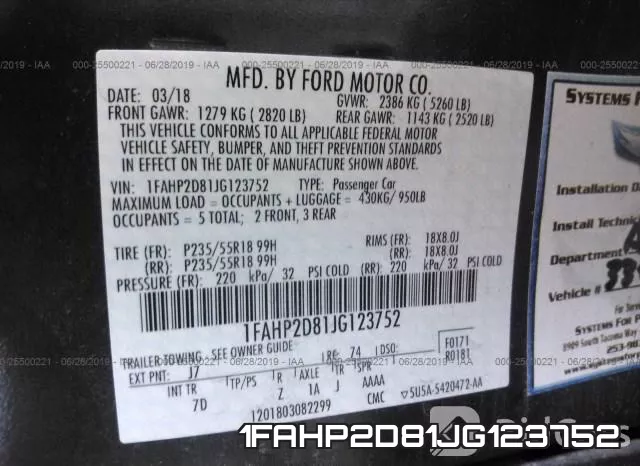 1FAHP2D81JG123752 фото 10