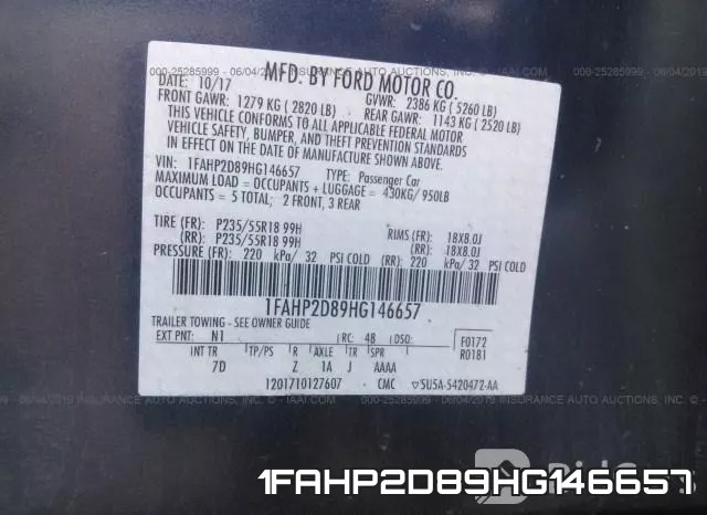 1FAHP2D89HG146657 фото 10