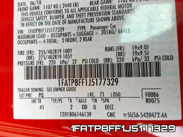 1FATP8FF1J5177329 фото 2