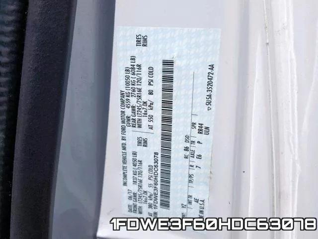 1FDWE3F60HDC63078 фото 2