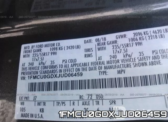 1FMCU0GDXJUD06459 фото 10