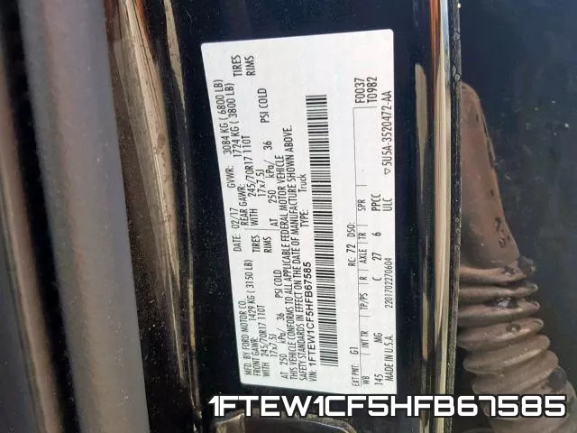 1FTEW1CF5HFB67585 фото 2