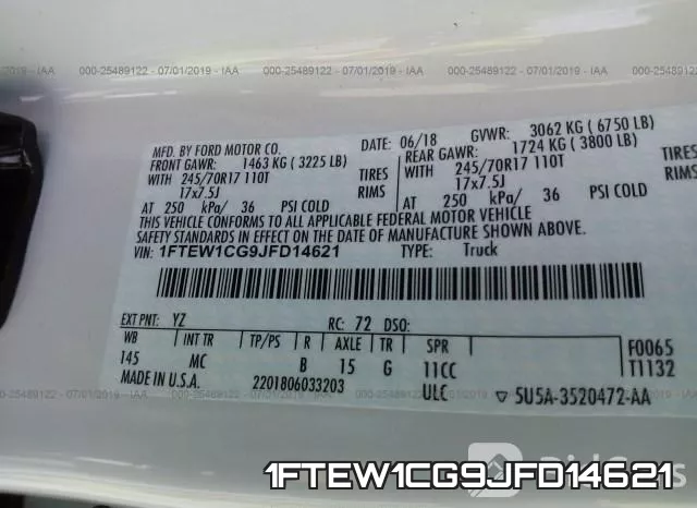1FTEW1CG9JFD14621 фото 9