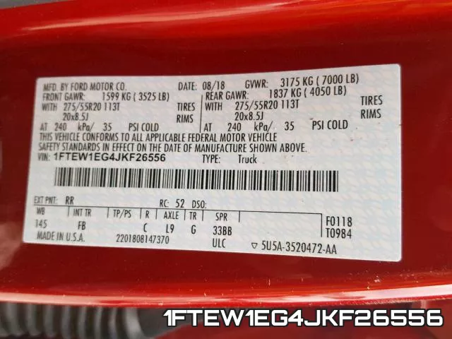 1FTEW1EG4JKF26556 фото 2