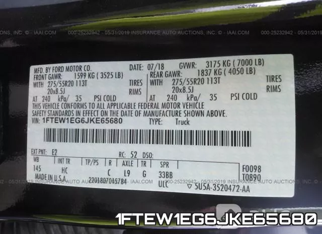 1FTEW1EG6JKE65680 фото 10