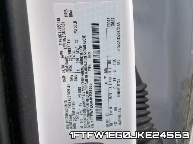 1FTFW1EG0JKE24563 фото 2